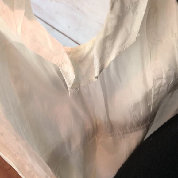 Vintage 1960s white light brocade gown maxi dress prom wedding size small - Picture 6 of 6